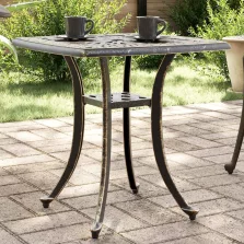   vidaXL bronzszínű öntött alumínium kerti asztal 53 x 53 x 53 cm