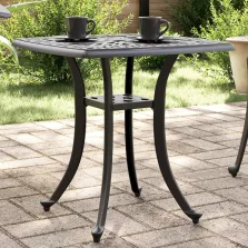  vidaXL fekete öntött alumínium kerti asztal 53 x 53 x 53 cm