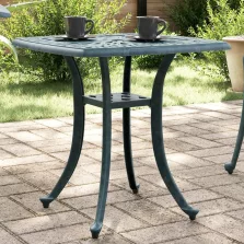   vidaXL zöld öntött alumínium kerti asztal 53 x 53 x 53 cm