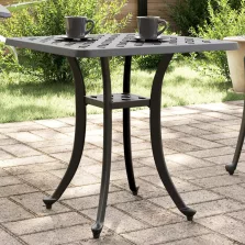   vidaXL fekete öntött alumínium kerti asztal 53 x 53 x 53 cm