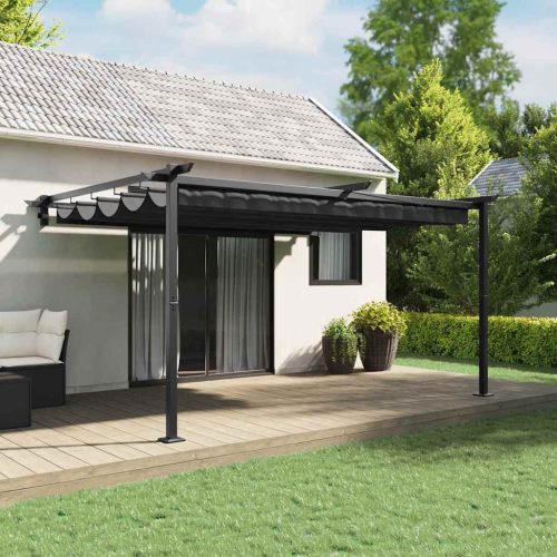 vidaXL Pavilon Antracit 400 x 300 x 200 cm Poliészter