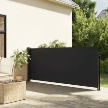 vidaXL fekete behúzható oldalsó napellenző 120 x 500 cm