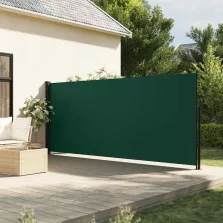   vidaXL sötétzöld behúzható oldalsó napellenző 160 x 500 cm