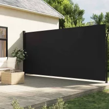 vidaXL fekete behúzható oldalsó napellenző 220 x 500 cm