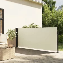   vidaXL krémszínű behúzható oldalsó napellenző 120 x 600 cm