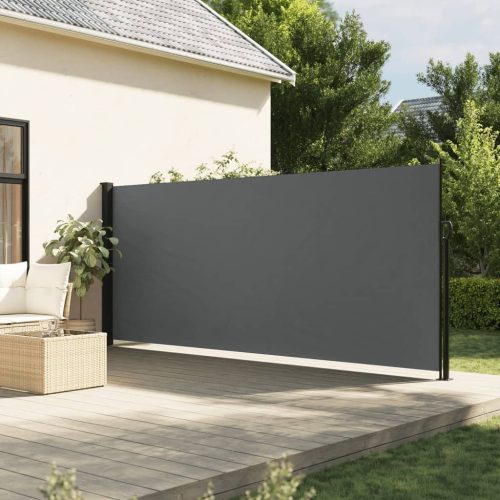 vidaXL antracitszürke behúzható oldalsó napellenző 160 x 600 cm