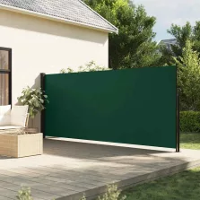   vidaXL sötétzöld behúzható oldalsó napellenző 180 x 600 cm