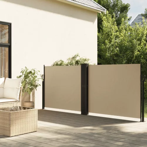 vidaXL bézs behúzható oldalsó napellenző 100 x 600 cm