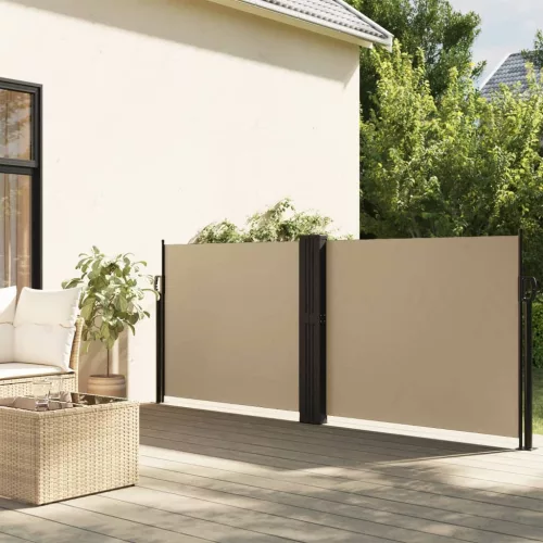 vidaXL bézs behúzható oldalsó napellenző 140 x 600 cm