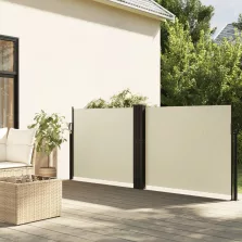   vidaXL krémszínű behúzható oldalsó napellenző 120 x 1000 cm