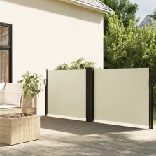  vidaXL krémszínű behúzható oldalsó napellenző 140 x 1000 cm