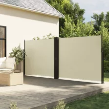   vidaXL krémszínű behúzható oldalsó napellenző 180 x 1000 cm
