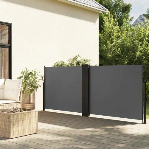 vidaXL antracitszürke behúzható oldalsó napellenző 120 x 1000 cm