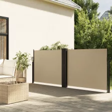 vidaXL bézs behúzható oldalsó napellenző 120 x 1200 cm