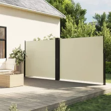   vidaXL krémszínű behúzható oldalsó napellenző 160 x 1200 cm