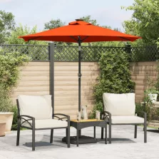   vidaXL terrakotta kerti napernyő acél rúddal 225 x 225 x 212 cm