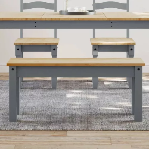 vidaXL Panama szürke tömör fenyőfa étkezőpad 105 x 30 x 45 cm