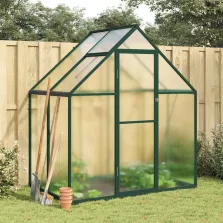   vidaXL zöld alumínium melegház alapvázzal 169 x 114 x 195 cm