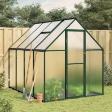   vidaXL zöld alumínium melegház alapvázzal 224 x 169 x 195 cm