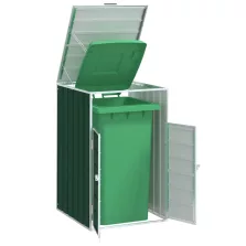   vidaXL zöld acél kerekes szemetes tároló 1 szemeteskukához 72 x 81 x 115 cm