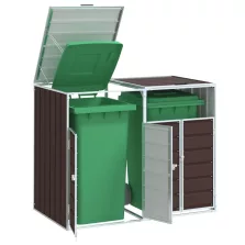   vidaXL barna acél kerekes tároló dupla tárolókhoz 138 x 79 x 117 cm