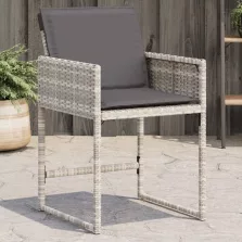   vidaXL 4 db világosszürke polyrattan kerti szék párnával