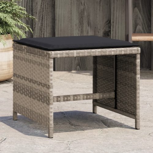 vidaXL 4db világosszürke polyrattan kerti szék párnával 40x40x35 cm