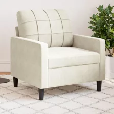 vidaXL krémszínű bársony kanapéfotel 60 cm