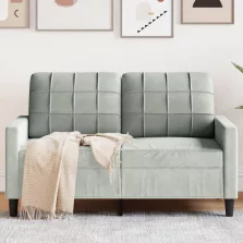   vidaXL kétszemélyes világosszürke bársony kanapé 120 cm