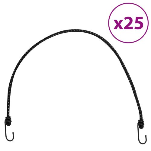 vidaXL 25 db bungeekötél fényvisszaverő csíkokkal és kampókkal 88 cm