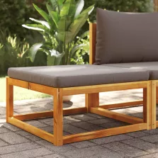   vidaXL tömör akácfa kerti lábzsámoly párnával 65 x 65 x 29 cm