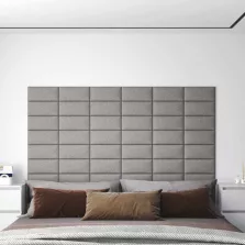   vidaXL Fali Fejtámla 12 pcs Világosszürke 30 x 15 cm szövet