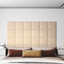 vidaXL Fali Fejtámla 12 pcs Krém 30 x 30 cm szövet