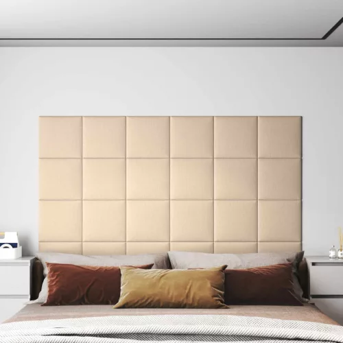 vidaXL Fali Fejtámla 12 pcs Krém 30 x 30 cm szövet