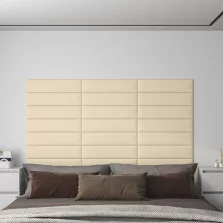 vidaXL Fali Fejtámla 12 pcs Krém 60 x 15 cm szövet