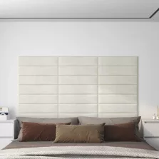 vidaXL Fali Fejtámla 12 pcs Krém 60 x 15 cm Bársony