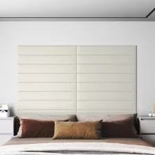 vidaXL Fali Fejtámla 12 pcs Krém 90 x 15 cm Bársony