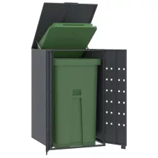   vidaXL antracit acél kerekes tároló 1 szemeteskukához 69 x 79 x 117 cm