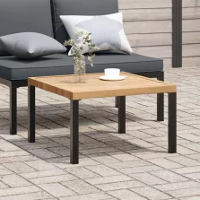   vidaXL fekete alumínium kerti dohányzóasztal 65 x 65 x 40 cm