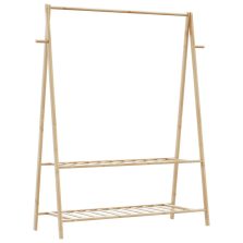 vidaXL bambusz ruhaállvány polcokkal 132 x 45,5 x 150,5 cm