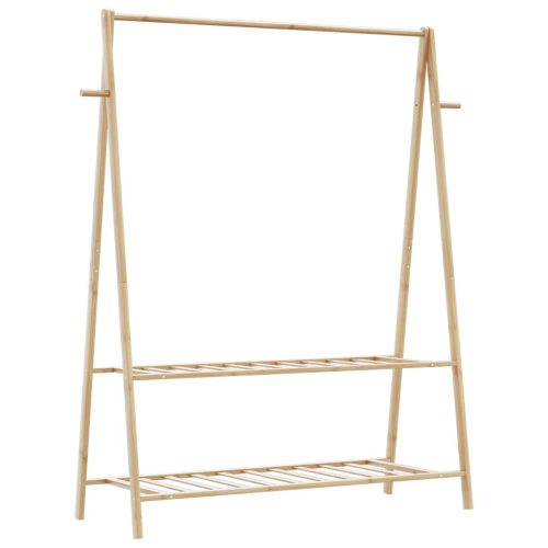vidaXL bambusz ruhaállvány polcokkal 132 x 45,5 x 150,5 cm