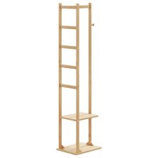   vidaXL kabátállvány kampókkal és polcokkal 38,5x30x156 cm bambusz