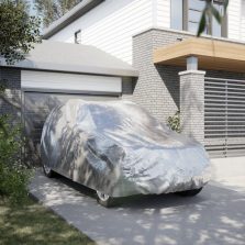   vidaXL ezüstszínű teljes autóhuzat SUV-hoz csatos hevederekkel L