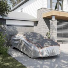   vidaXL szürke és ezüstszínű teljes autóhuzat szedánhoz jégeső ellen XL