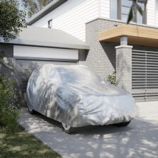   vidaXL ezüstszínű PEVA teljes autóhuzat SUV-hoz csatos hevederekkel XL