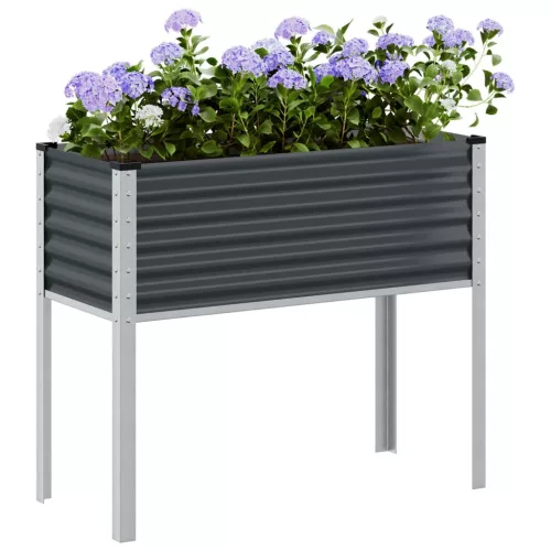 vidaXL antracitszürke acél kerti növénytartó 100 x 41 x 90 cm