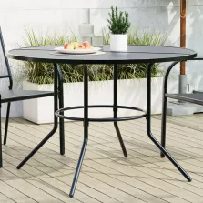   vidaXL antracit porszórt acél kerek teraszasztal Ø110x72,5 cm