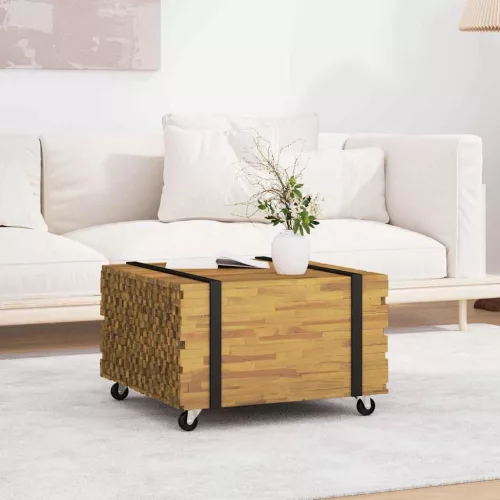 vidaXL Dohányzóasztal Barna 60 x 60 x 38 cm Tömör Teakfa