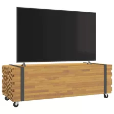 vidaXL dohányzóasztal 110x45x35 cm tömör fa teakfa