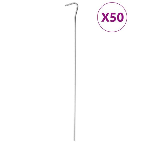 vidaXL 50 db horganyzott acél sátorcövek 30 cm Ø4 mm